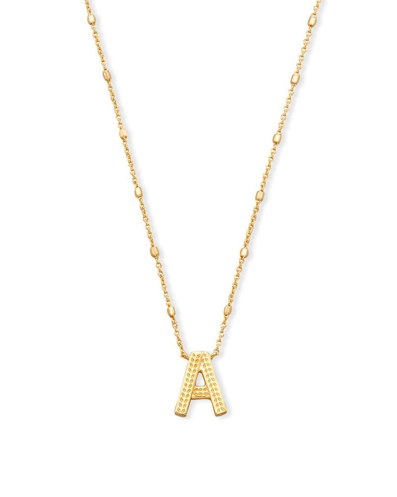 Kendra Scott Letter A Pendant Necklace for Women, Fashion Jewelry, 14k Gold-Plated Brass, Gold Metal, Letter A - Image 1