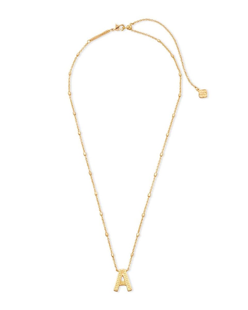 Kendra Scott Letter A Pendant Necklace for Women, Fashion Jewelry, 14k Gold-Plated Brass, Gold Metal, Letter A - Image 2