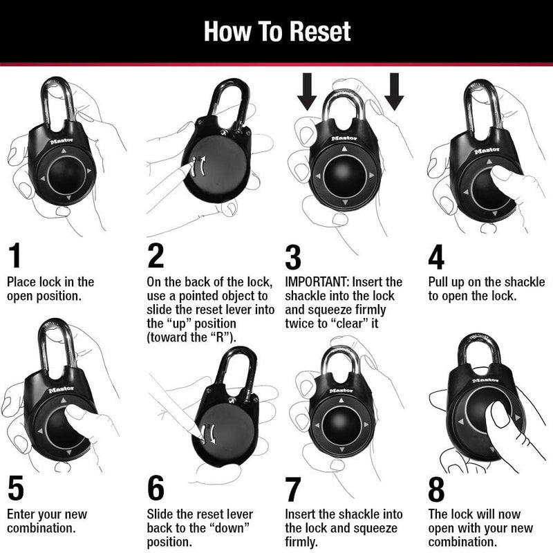 MasterLock 1500iD Set Your Own Directional Combination Padlock, Black - Image 4