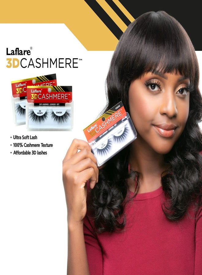 LAFLARE 3D CASHMERE Eyelashes, Natural Look, Wispy, Glam, Fresh, Fluffy, Soft, Reusable, Luxurious Handmade Strips False Lashes - 3 PACKS BUNDLE SPECIAL CW (CW303, 3) - Image 5