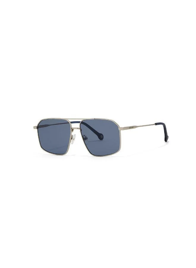 30Sundays Ancient,Men Sunglasses, Geometric Sunglasses, UV Protection: UV400 (Silver,Blue)