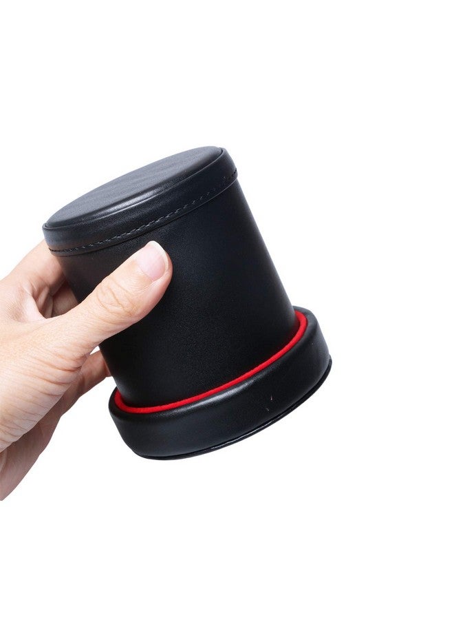 RERIVER Leatherette Dice Cup With Lid, Red Felt-Lined Dice Shaker Includes 6 Regular Dice For Liars Dice/ Farkle/ Yahtzee/ Games, 1 Pack  - Image 5