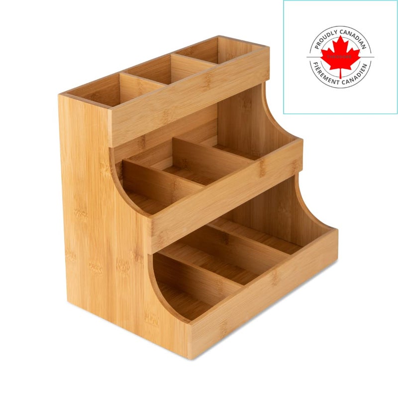 Theodore Tea Bag Organizer â€“ Wooden Tea Organizer and Storage for Home, Kitchen, Office â€“ 180 Tea Bag Holder - Vertical Display Tea Box. Also for Coffee Pods, Sugar, Sweeteners and Creamers. - Image 5