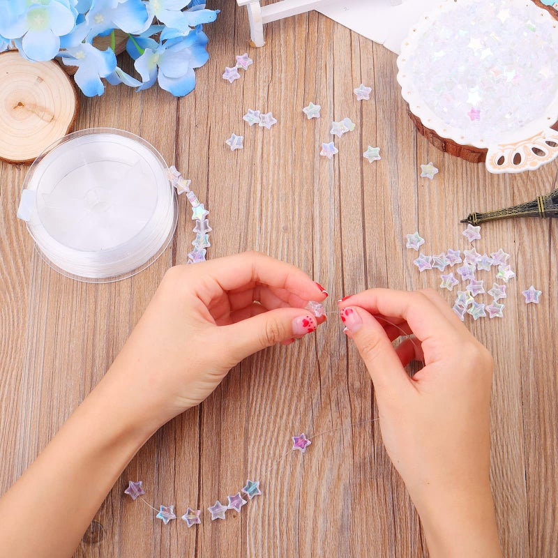 Grevosea 200pcs Acrylic Star Beads 10mm - AB Charming Shape Mix for DIY Jewelry Making Necklace Rainbow Bracelet - Cute Pastel Colorful - Image 3