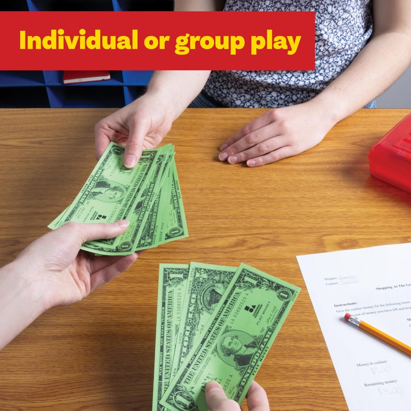 LEARNING ADVANTAGE One Dollar Play Bills | Set of 100 | Sized Like Real Cash | Play Money for Teaching Currency and counting - Image 5
