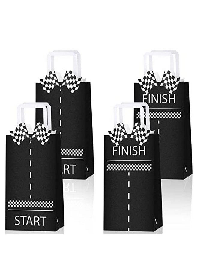 Leinuosen 16 Pcs Race Car Party Goody Bags Racing Candy Treats Bags Checkered Cars Gift Bags For Kids Race Car Gift Bag With Handle Racecar Birthday Decor For Racing Car Themed Birthday Decorations Kids Adults  - Image 1