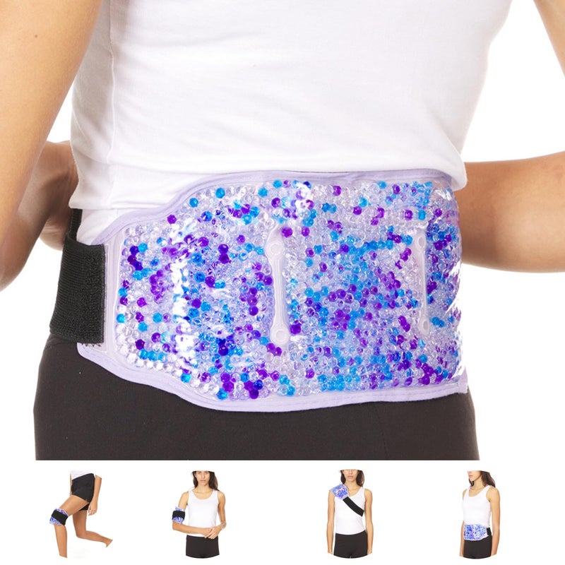 FOMI Premium Hot Cold Gel Bead Ice Pack by FOMI Care | Cool Compress for Lower Back, Shoulder, Knee, Bicep, Stomach | Coccyx, Sciatica, Tailbone Pain Relief | Flexible, Reusable Heating Pad | (Purple) - Image 1