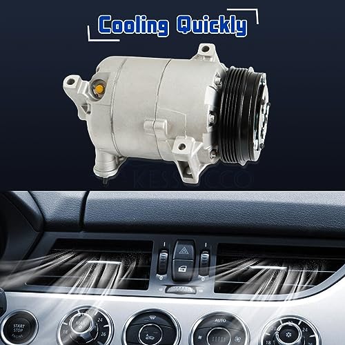 Kessocco CO 20741C Car AC Compressor Replacement for 2002-2012 Chevy Malibu HHR Cavalier Cobalt Pontiac G6 G5 Sunfire Pursuit Saturn Aura Ion Air Conditioning Compressor 6 Pulley Groove 12V - Image 4