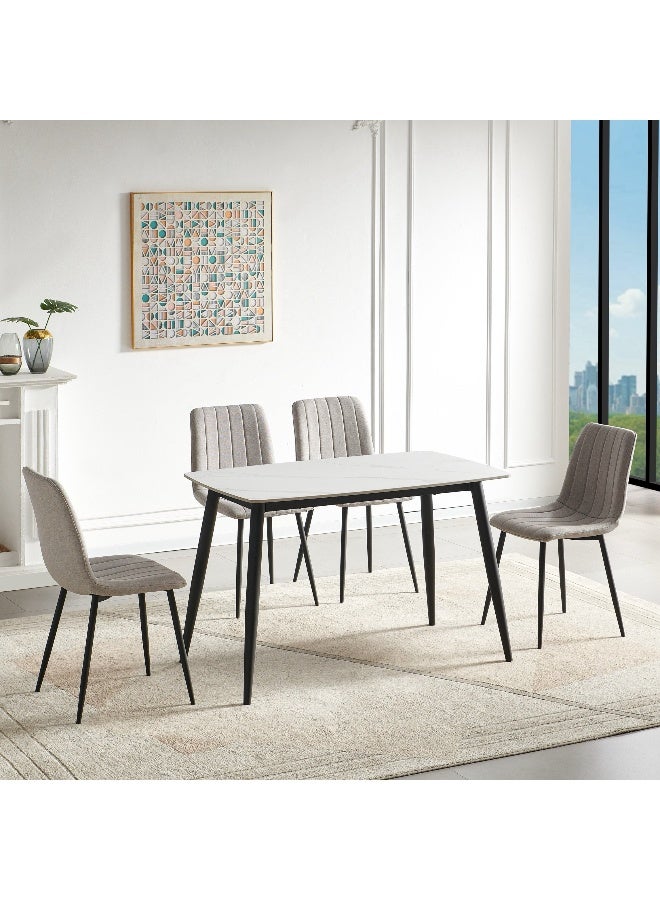 Home Box طاولة طعام رومانية بسعة 4 مقاعد من الحجر الصناعي - Image 2