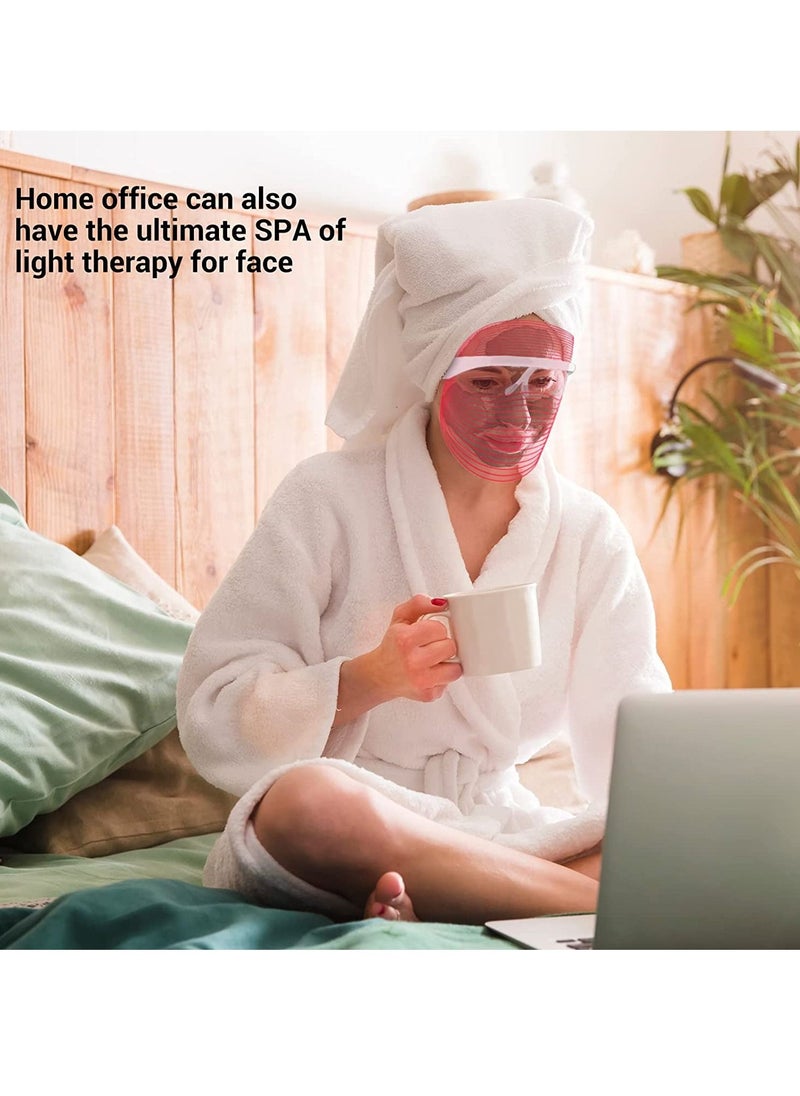 Generic - LED Face Mask Light Therapy, 7 Colors LED Light Therapy Mask, Red & Blue Light Therapy for Face, Light Mask for Skin Care, Portable Rechargeable - Image 1