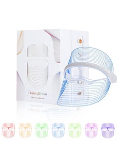 LED Face Mask Light Therapy, 7 Colors LED Light Therapy Mask, Red & Blue Light Therapy for Face, Light Mask for Skin Care, Portable Rechargeable