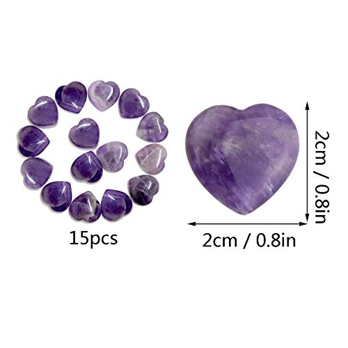 Marrywindix 15 Packs 08 Inch Healing Crystal Natural Heart Love Carved Palm Worry Stone Chakra Reiki Balancing - Image 5