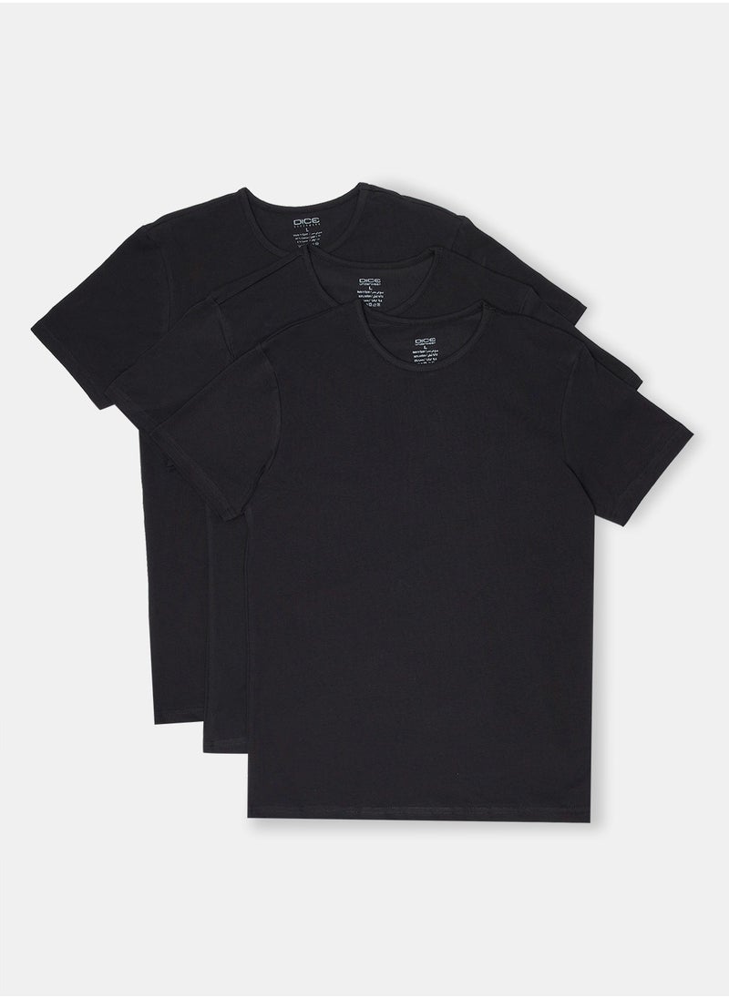 DICE - Pack Of 3 T-Shirt Cotton-Black - Image 1