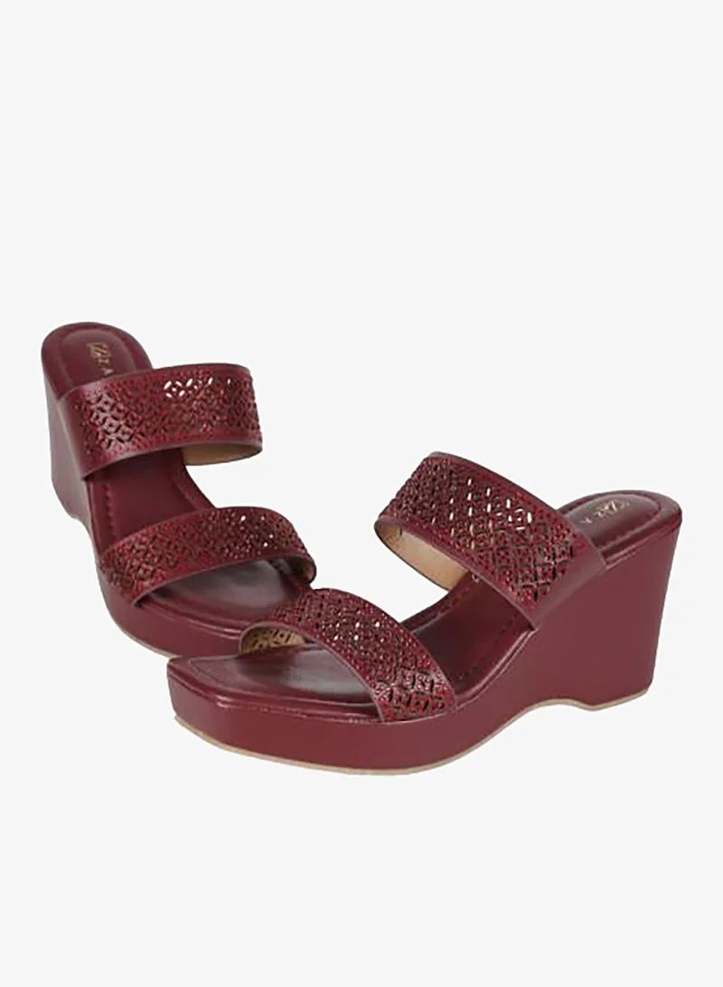 Zayna Bordo 221-202 Zayna Ladies Wedge Heel Sandals 2B2531-126 Bordo for Women | Best Price UAE