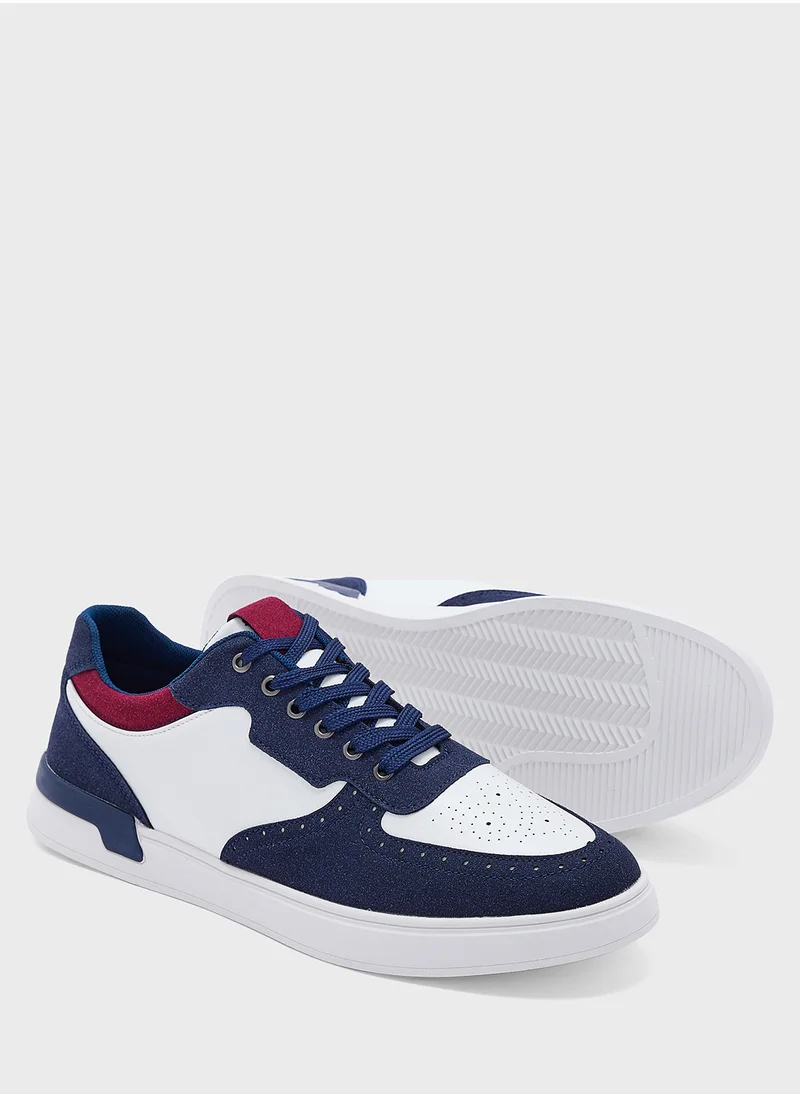 Robert Wood Perforation Design Casual Sneakers