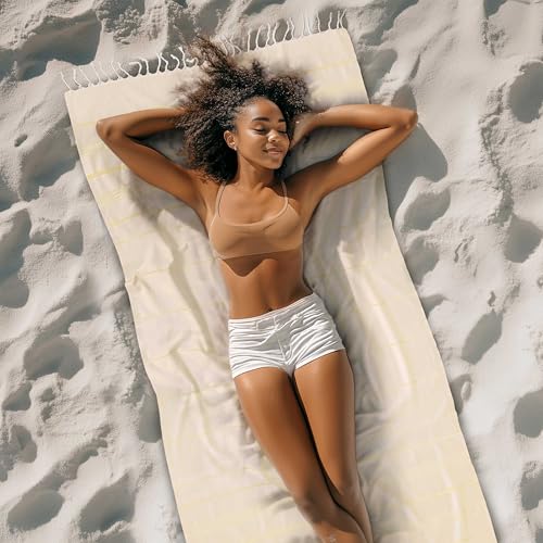 Cacala Lightweight and Thin Turkish Beach Towel 100% Cotton Sand-Free and Quick-Drying Goodness Perfect as an Extra Large Travel Towel, Beach Accessory, or Gift for Beach Lovers, 37 x 70 - Image 2