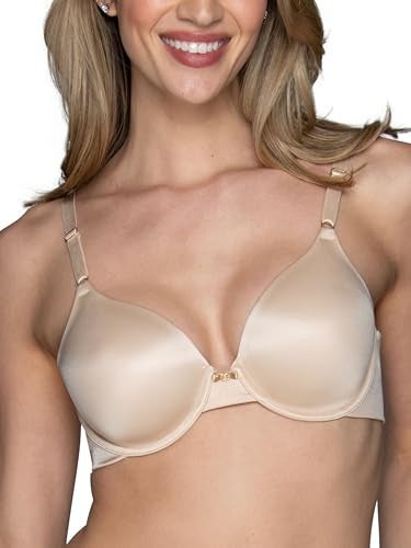 Vanity Fair Womens Full Coverage Beauty Back Smoothing Bra, 4-way Stretch Fabric, Lightly Lined Cups Up To Dd Bra, Underwire - Beige, 40D US - Image 1