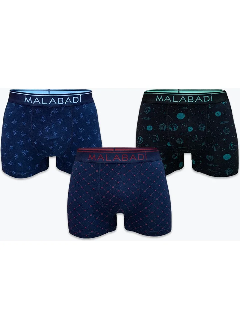 Malabadi Men's Patterned 3-Pack Modal Boxer 3M252