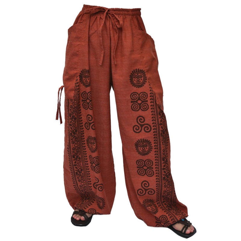 Siamrose Casual Yoga Harem Pants Men Women Baggy Lounge Trousers, 2 Pockets Adjustable Length Red - Image 5