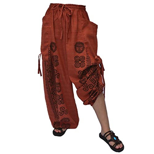 Siamrose Casual Yoga Harem Pants Men Women Baggy Lounge Trousers, 2 Pockets Adjustable Length Red - Image 2