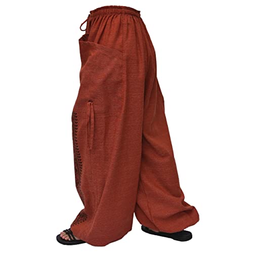 Siamrose Casual Yoga Harem Pants Men Women Baggy Lounge Trousers, 2 Pockets Adjustable Length Red - Image 3