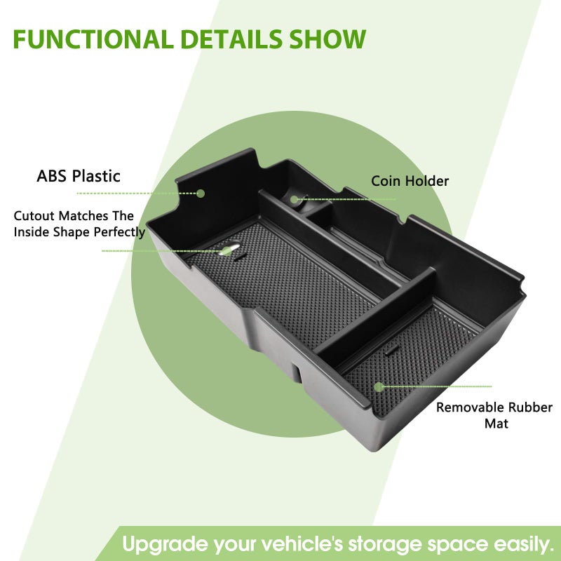 HGWEI Center Console Organizer Compatible with 2025 2026 Chevrolet Equinox Accessories Middle Armrest Storage Box Interior Insert Tray Coin Holder (Not for Equinox ev), Black - Image 5