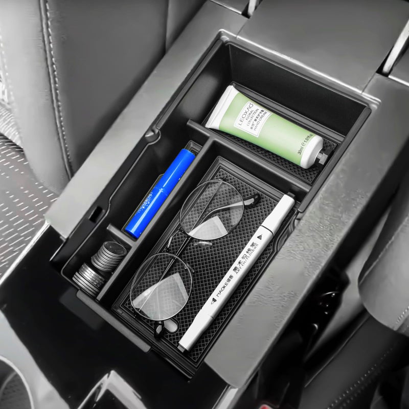 HGWEI Center Console Organizer Compatible with 2025 2026 Chevrolet Equinox Accessories Middle Armrest Storage Box Interior Insert Tray Coin Holder (Not for Equinox ev), Black - Image 1