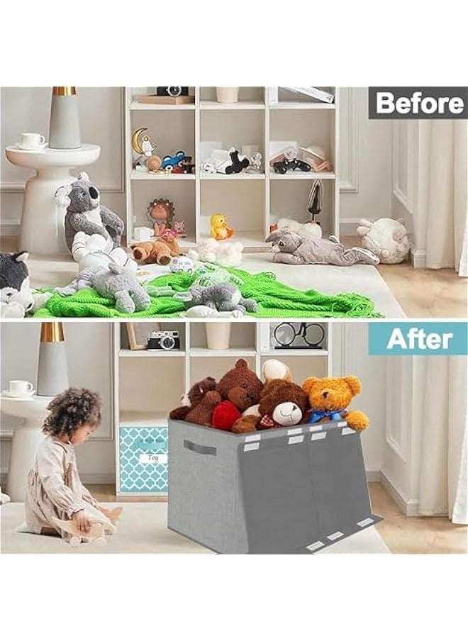 HOOKOR Large Toy Box Storage Chest for Girls Boys Kids,Collapsible Toy Bin Organizer Basket with Lids,Sturdy Toy Storage Organizer Bins Boxes for Blanket,Toys,Kids,Girls,Toddler,Nursery,Playroom  - Image 5