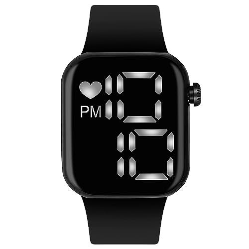 Matrix Kids LED Watch, Waterproof & Shockproof LED Watch for Boys & Girls (Black dial), Digital, Stainless Steel, Black strap - Image 2