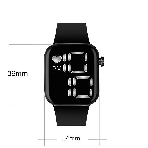 Matrix Kids LED Watch, Waterproof & Shockproof LED Watch for Boys & Girls (Black dial), Digital, Stainless Steel, Black strap - Image 4