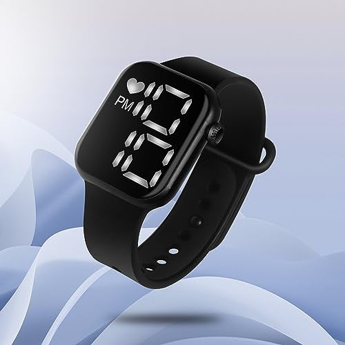 Matrix Kids LED Watch, Waterproof & Shockproof LED Watch for Boys & Girls (Black dial), Digital, Stainless Steel, Black strap - Image 3