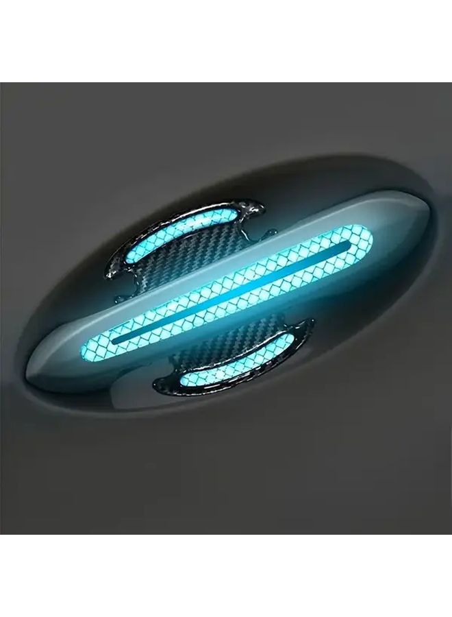 8pcs Yellow Fluorescent Reflective Car Door Handle Sticker Anti Scratch Guard - Image 4