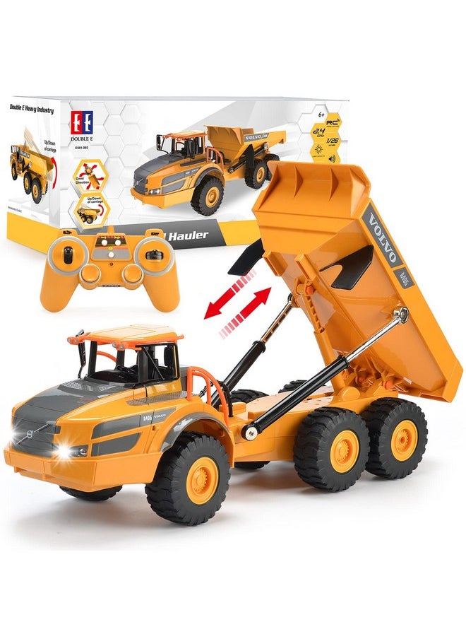Double E - Volvo Rc Dump Truck Toy For Kids, Articulated Hauler, Remote Control Construction Toys Vehicles With Lights, Birthday Gifts Ideas For Boys Age 6 7 8 9 10 Year Old And Up - Image 1