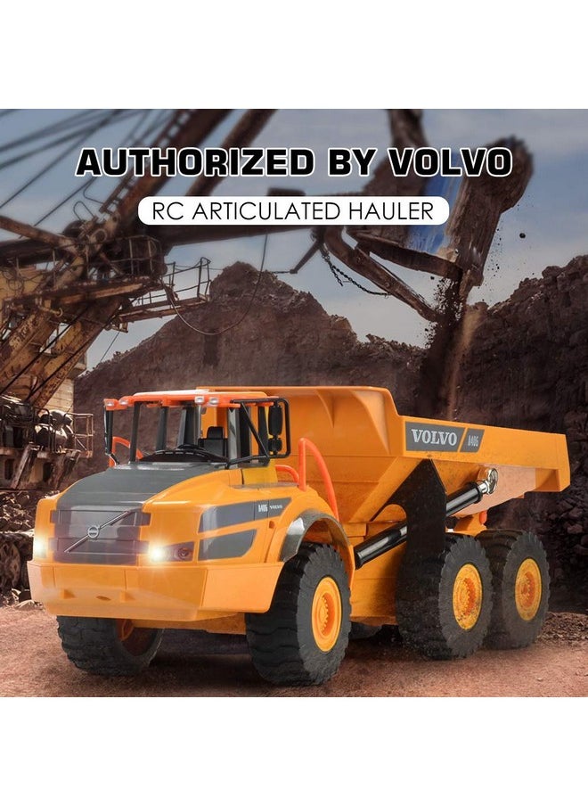 Double E - Volvo Rc Dump Truck Toy For Kids, Articulated Hauler, Remote Control Construction Toys Vehicles With Lights, Birthday Gifts Ideas For Boys Age 6 7 8 9 10 Year Old And Up - Image 1