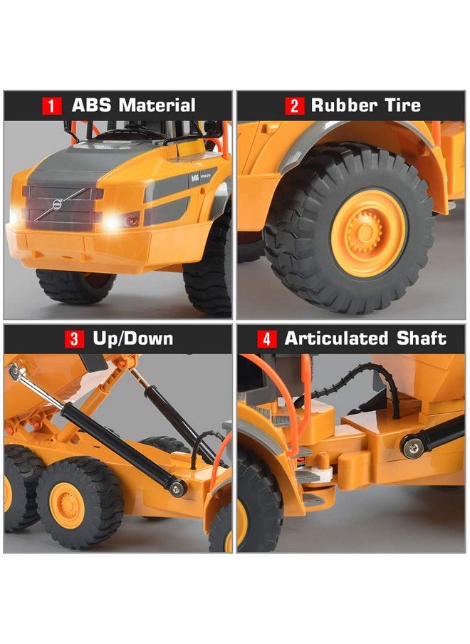 Double E - Volvo Rc Dump Truck Toy For Kids, Articulated Hauler, Remote Control Construction Toys Vehicles With Lights, Birthday Gifts Ideas For Boys Age 6 7 8 9 10 Year Old And Up - Image 1