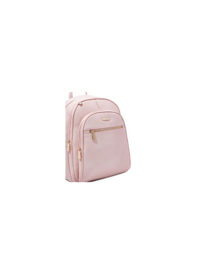 يويجين YUEJIN Faux Leather Fashion Backpack Pink - Image 3
