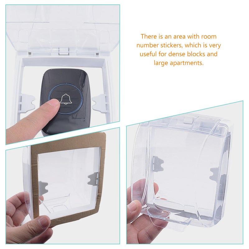 2pcs Doorbell Cover Transparent Rainproof Doorbell Cover Doorbell Protector - Image 4