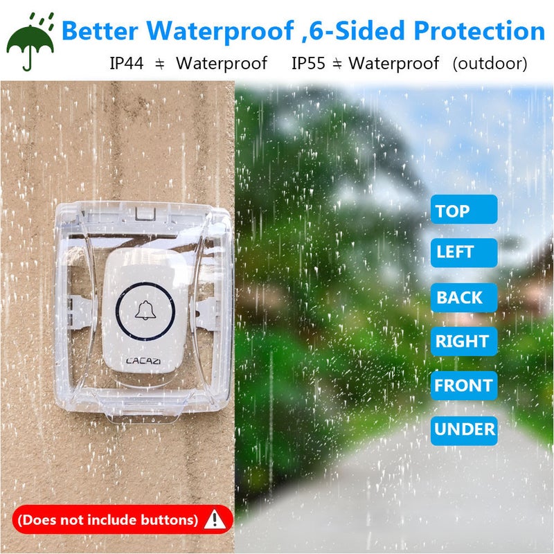 2pcs Doorbell Cover Transparent Rainproof Doorbell Cover Doorbell Protector - Image 5