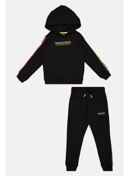 NAUTICA Kids Boy 2 Pcs Sweatshirt And Sweatpants Set, Black  - Image 1