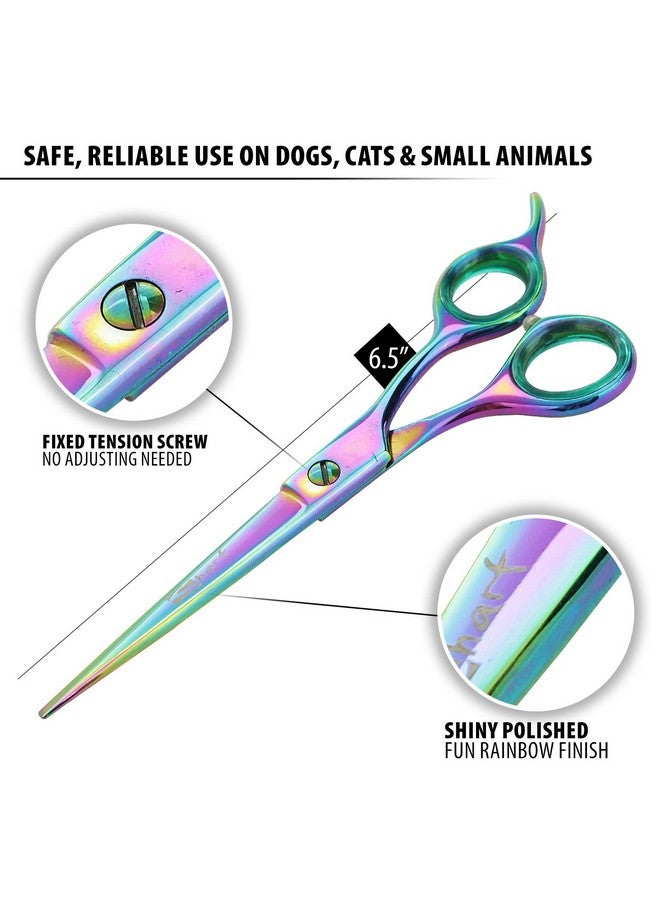 Sharf 6.5 Inch Straight Rainbow Pet Scissors for Grooming Small Dogs - Professional Precision & Stunning Results - Comfortable Design - Trusted by Grooming Pros - Dog Shears - Ideal Scissors for Pet - Image 3