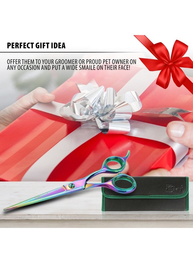Sharf 6.5 Inch Straight Rainbow Pet Scissors for Grooming Small Dogs - Professional Precision & Stunning Results - Comfortable Design - Trusted by Grooming Pros - Dog Shears - Ideal Scissors for Pet - Image 5