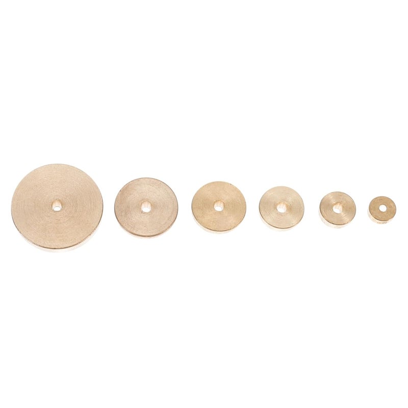 6Pcs Brass Margin Gauges Durable Round Leather Alignment Tools for Precise DIY Crafting for Leatherworkers and Hobbyists Variations - Image 1