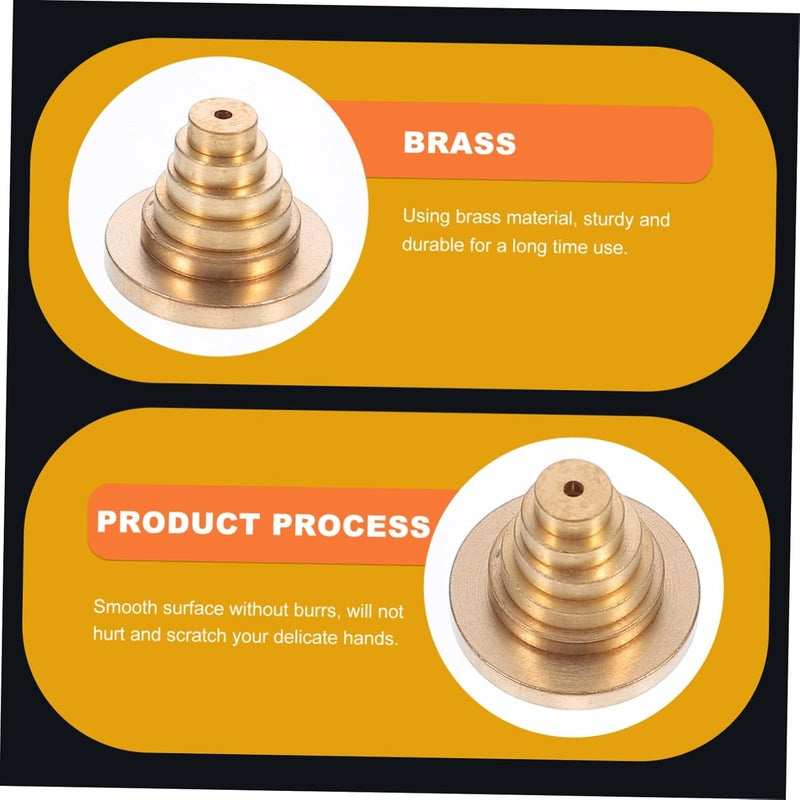 6Pcs Brass Margin Gauges Durable Round Leather Alignment Tools for Precise DIY Crafting for Leatherworkers and Hobbyists Variations - Image 2