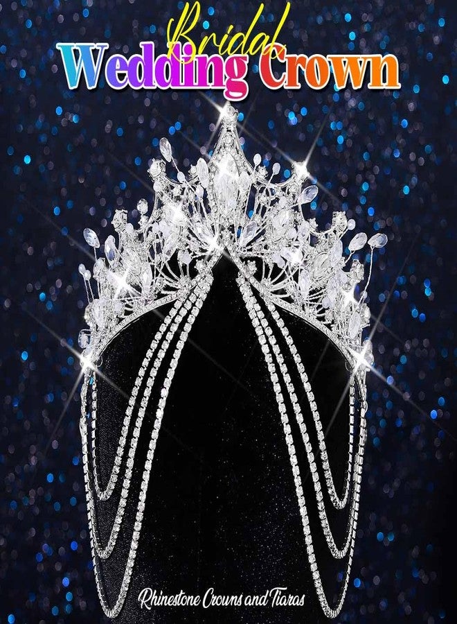 كيلشي تيجان زفاف مرصعة بأحجار الراين من كيلشاي، طوق رأس فضي مرصع بالكريستال للعرائس، قطعة رأس مثالية لحفلات التخرج للنساء - Image 2