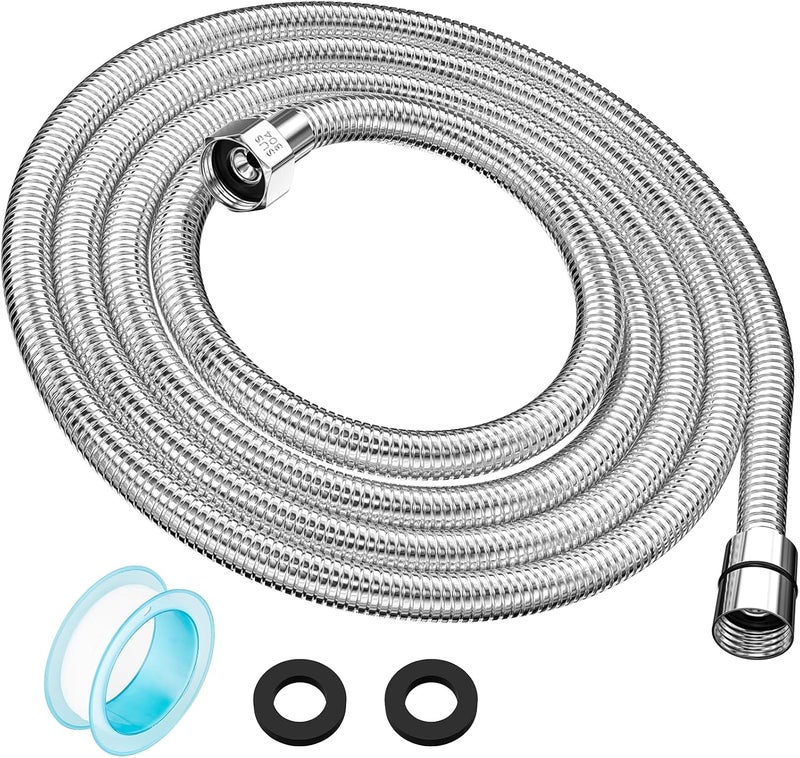 Teela خرطوم دش بطول 118 بوصة، خرطوم دش يدوي من الفولاذ المقاوم للصدأ 304، طويل جداً، تمديد/استبدال، مرن ودائم، إدخال و صمولة G1/2 - Image 1