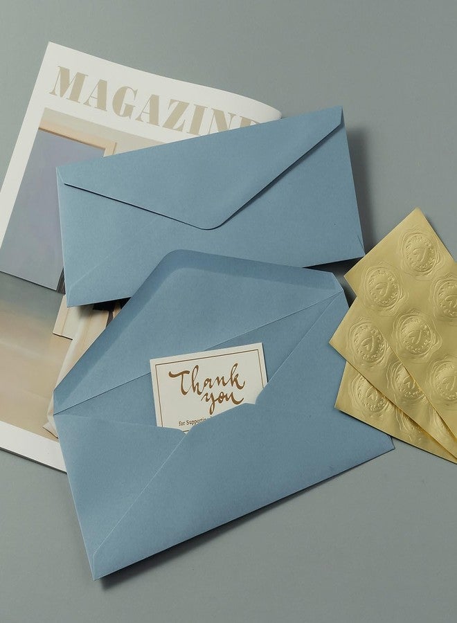 Toperd 50 Count #10 Business Envelope with Gold Stickers for Office, Business, Letter Mailing, 4.13 x 9.49 Inches (Dusty Blue) - Image 4