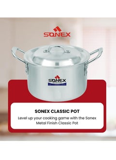 SONEX Sonex Classic Cooking Pot No.7 – 33 cm Diameter, 15 Liter Capacity, Aluminum Construction, Stainless Steel Handles, Includes Lid  - Image 2