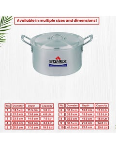 SONEX Sonex Classic Cooking Pot No.7 – 33 cm Diameter, 15 Liter Capacity, Aluminum Construction, Stainless Steel Handles, Includes Lid  - Image 4