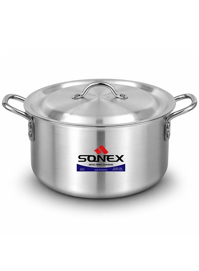 SONEX وعاء الطهي الكلاسيكي سونيكس رقم 7 - قطر 33 سم، سعة 15 لتر، هيكل من الألمنيوم، مقابض من الفولاذ المقاوم للصدأ، يشمل غطاء - Image 1