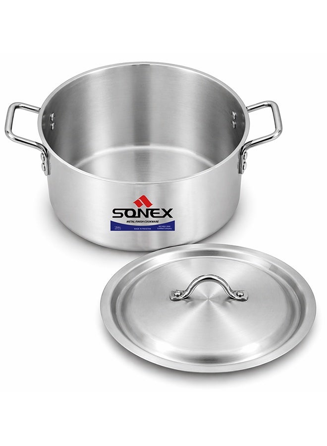 SONEX وعاء الطهي الكلاسيكي سونيكس رقم 7 - قطر 33 سم، سعة 15 لتر، هيكل من الألمنيوم، مقابض من الفولاذ المقاوم للصدأ، يشمل غطاء - Image 3